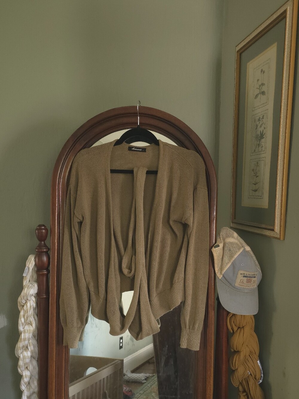 Olivaceous Wrap Tie-Front Cardigan in Brown